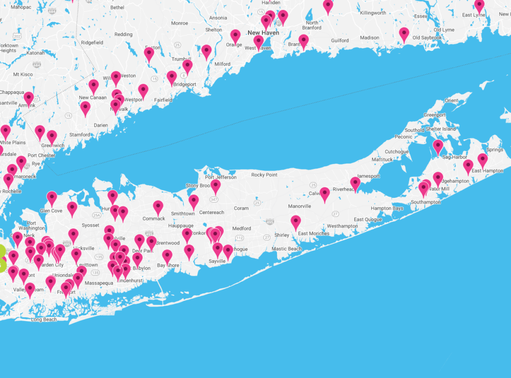 Long Island Business Loan Borrower Map